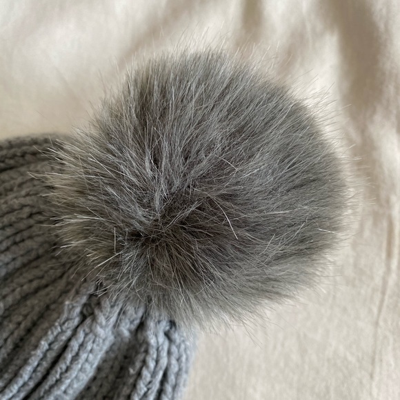 Grey Faux Fur Pom Knit Toque, Mexx - Picture 3 of 4